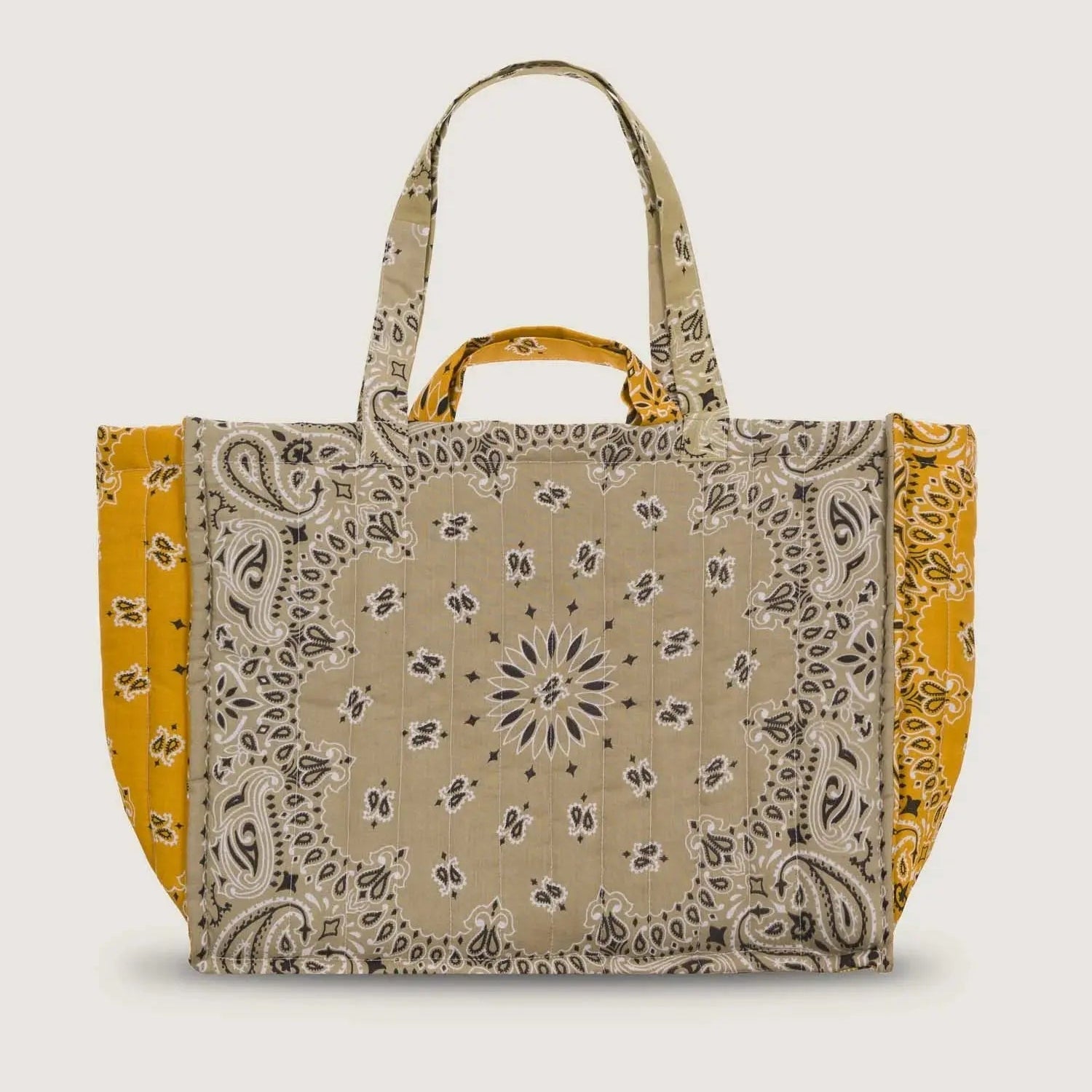 Maxi Cabas Matelasse Beige Moustarde