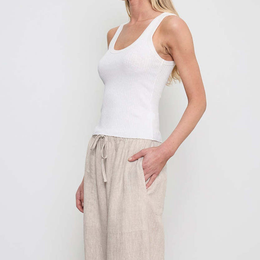 Military Rib Crop Tank Undyed