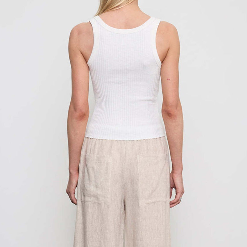 Military Rib Crop Tank Undyed