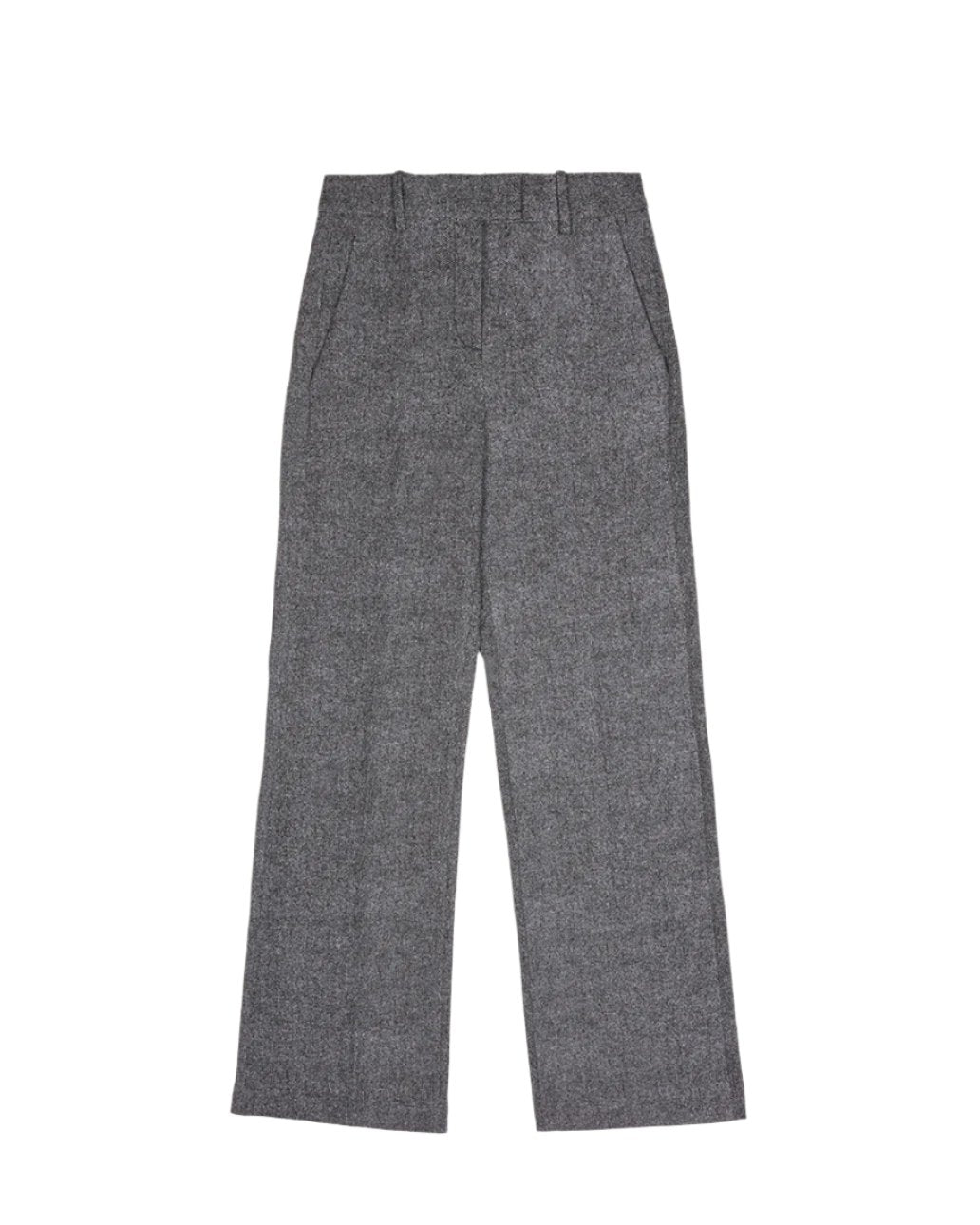 Micro Herringbone Flare Trouser Charcoal