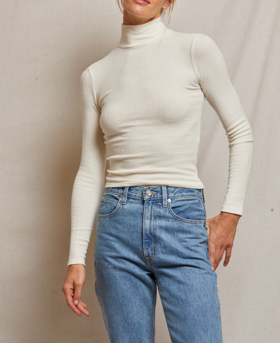 Noelle Rib Turtleneck Sugar