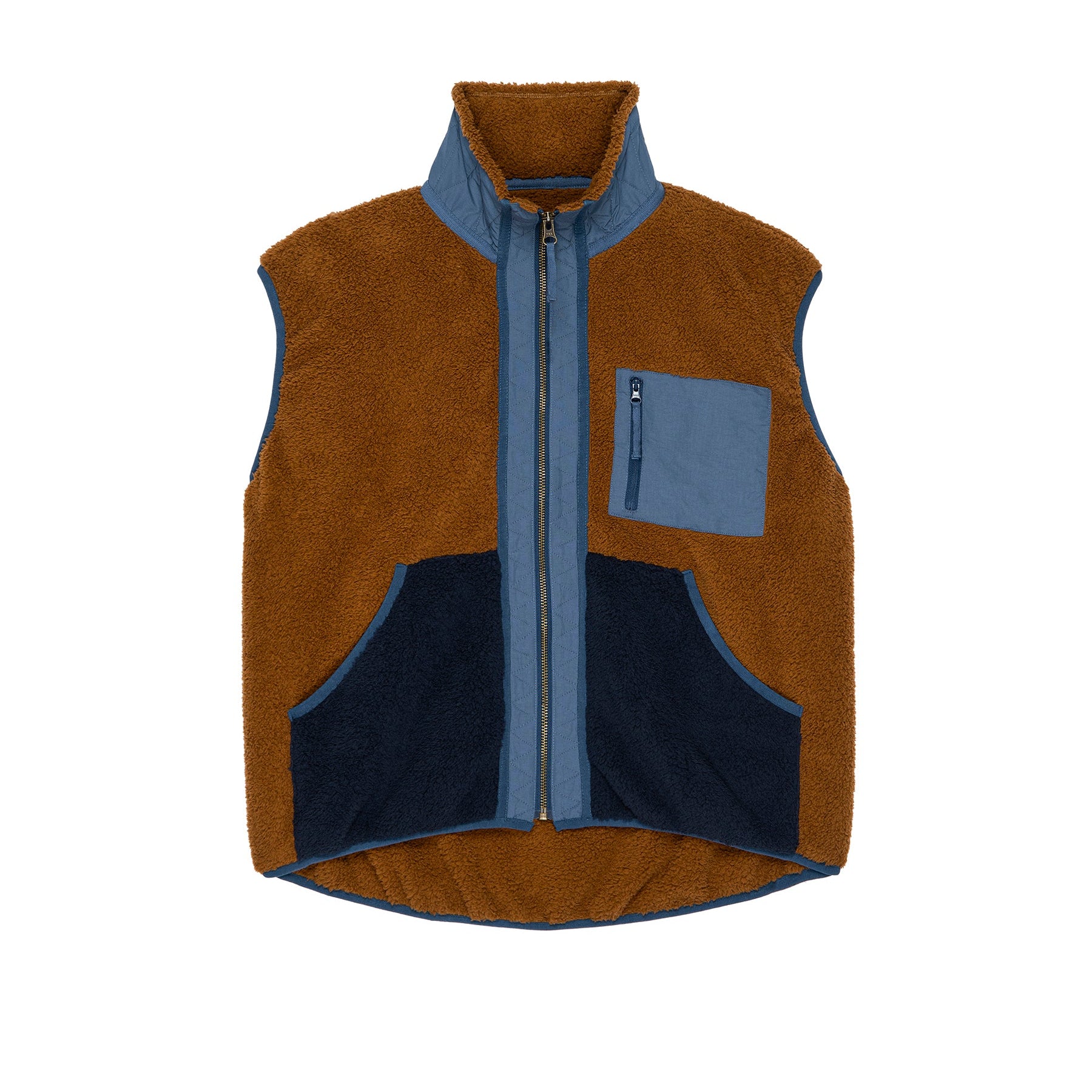 The Plush Tundra Vest Choco & Navy
