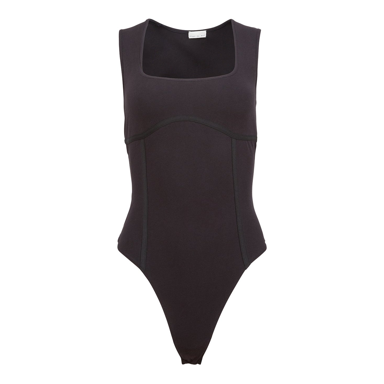 Organic Cotton Tank Bodysuit Black