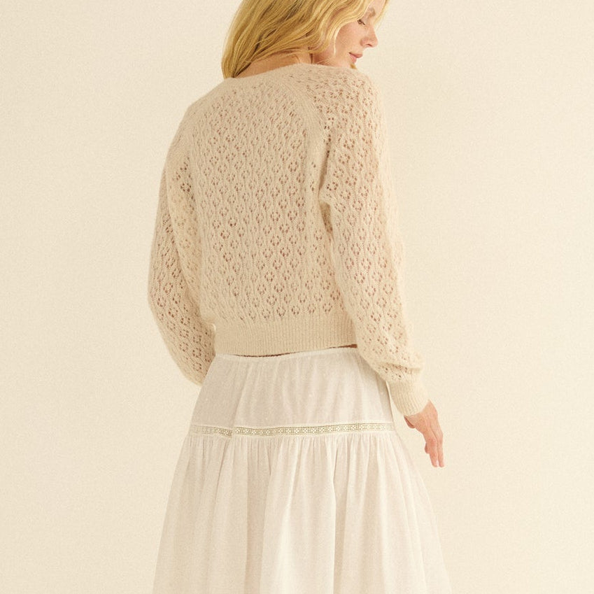 Petra Pointelle Cardigan Heather Dogwood