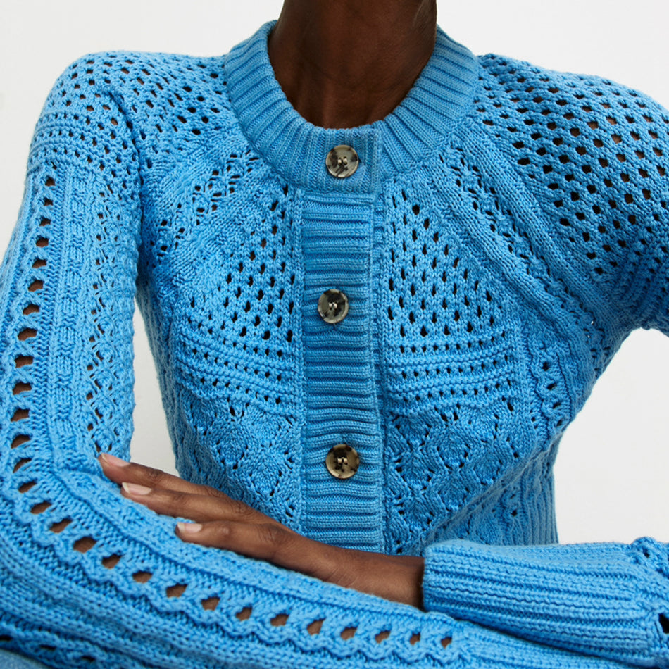 Crochet Cardigan Peri Blue