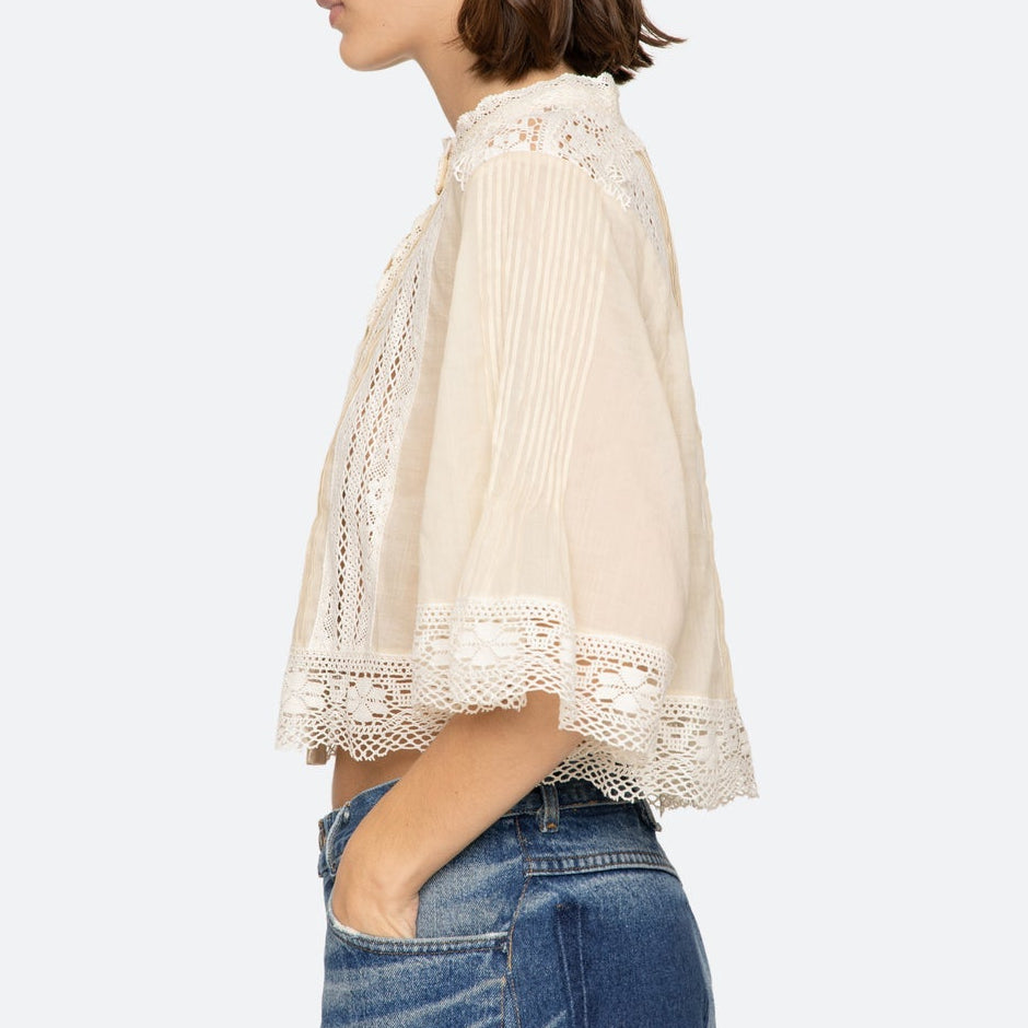 Pippa Solid S/Slv Top Cream
