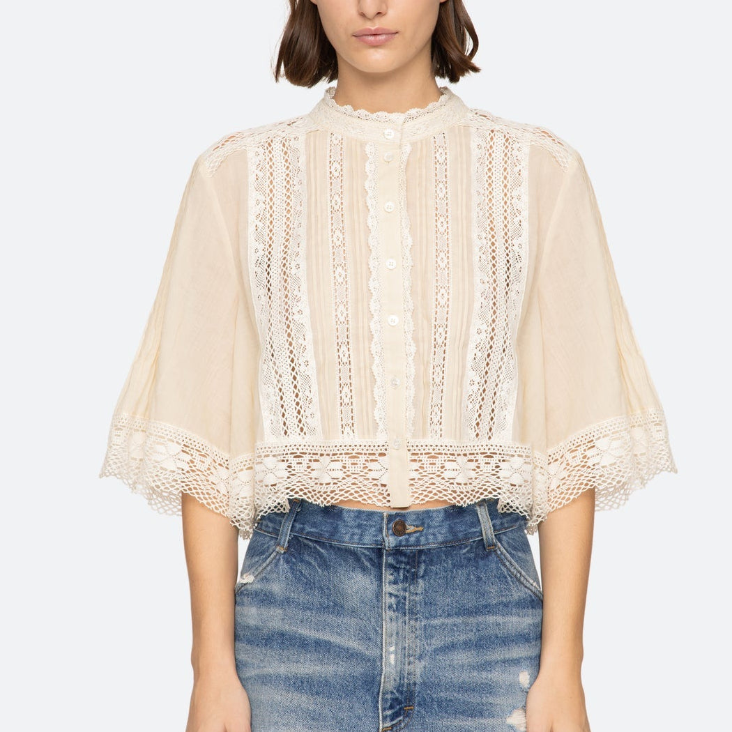 Pippa Solid S/Slv Top Cream