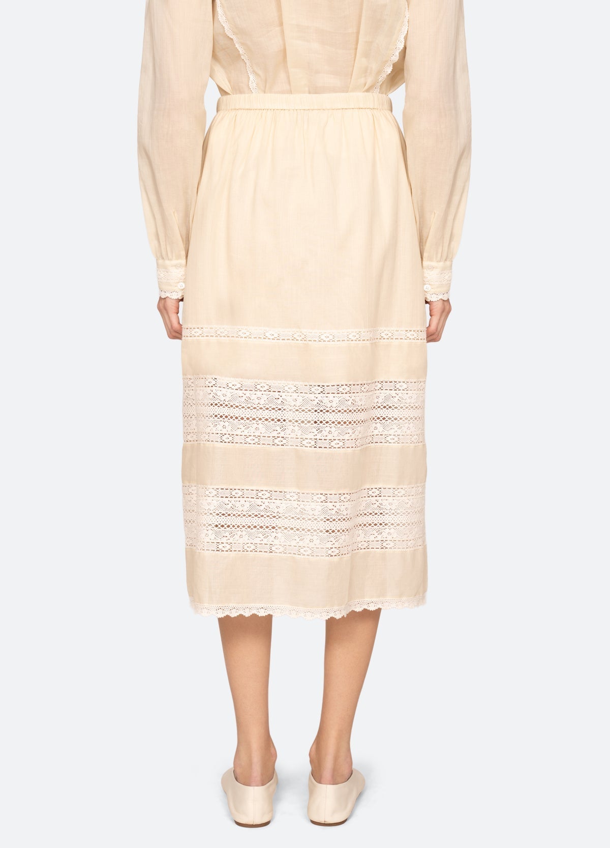 Pippa Solid Midi Skirt Cream