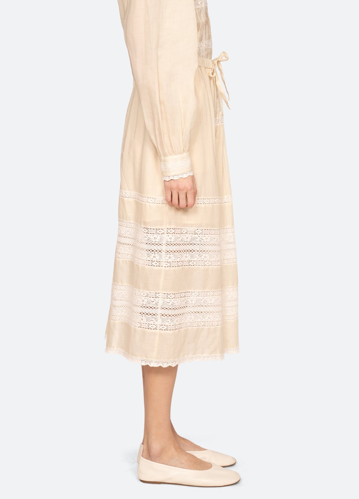 Pippa Solid Midi Skirt Cream