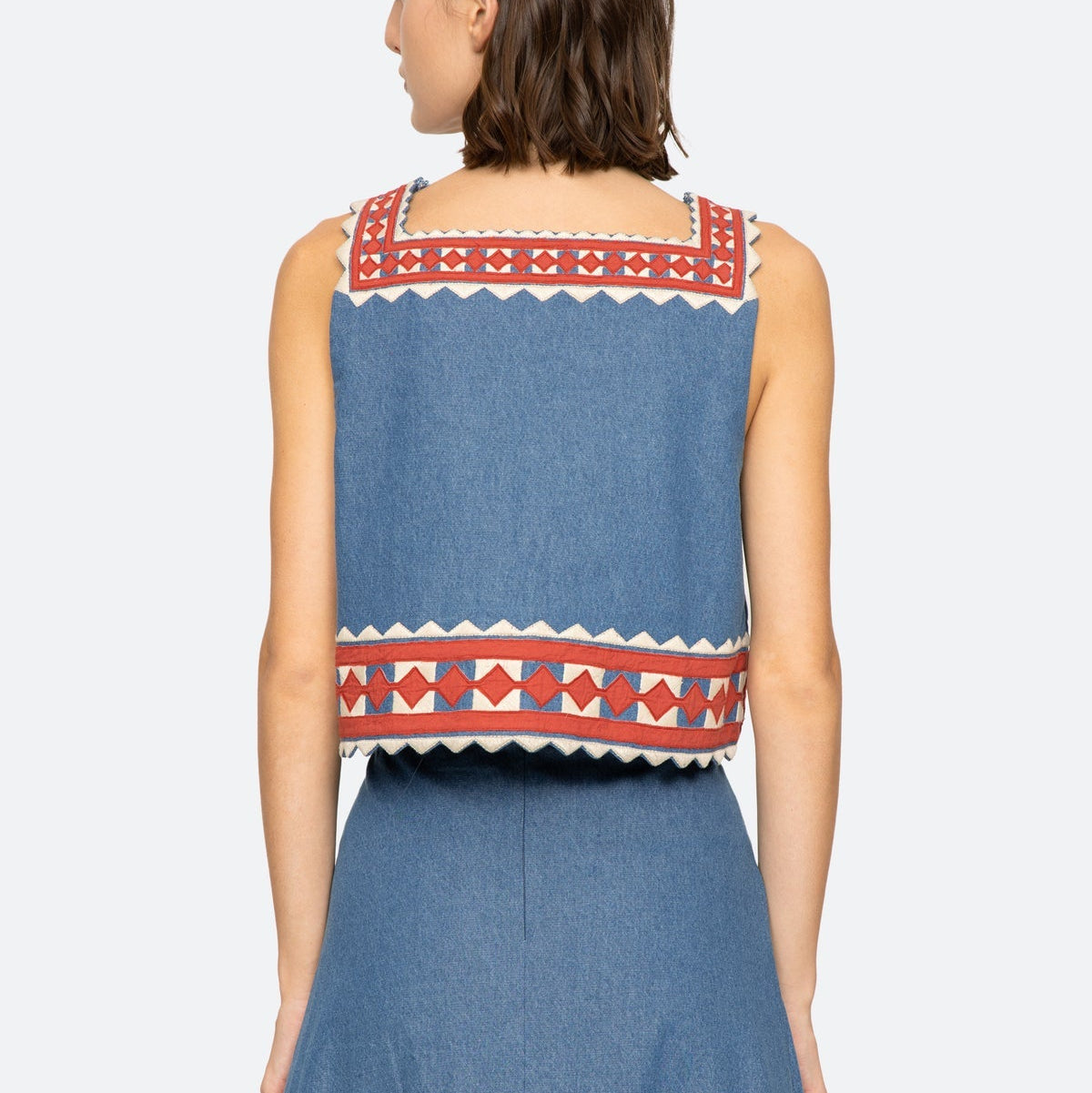 Stina Chambray Slvless Top Multi