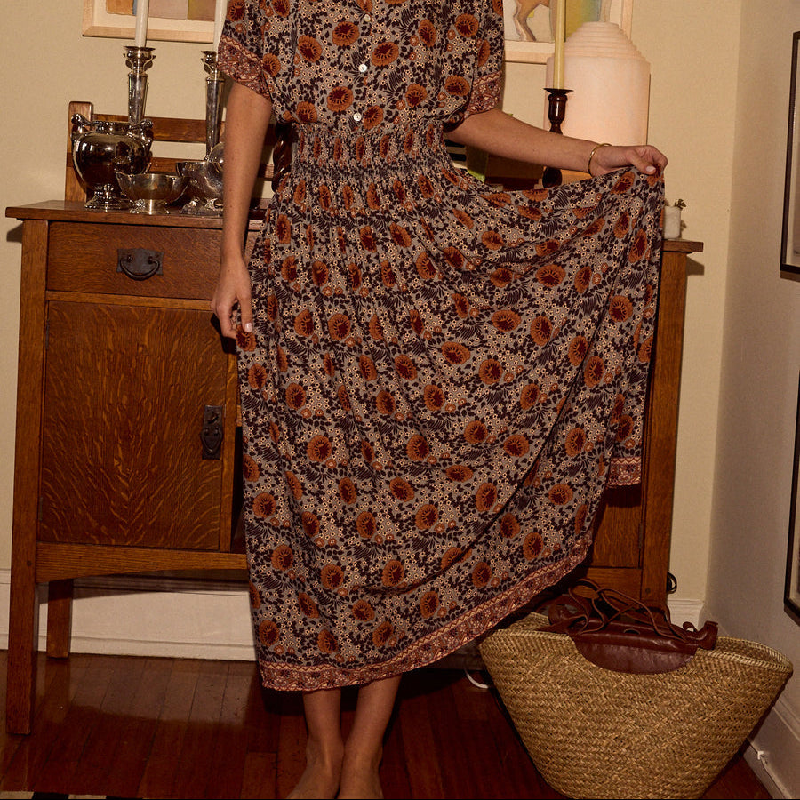 Bella Skirt Vintage Flowers Slate