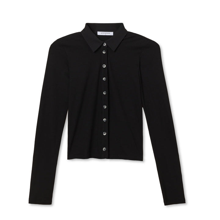 Amee L/S Button Polo True Black