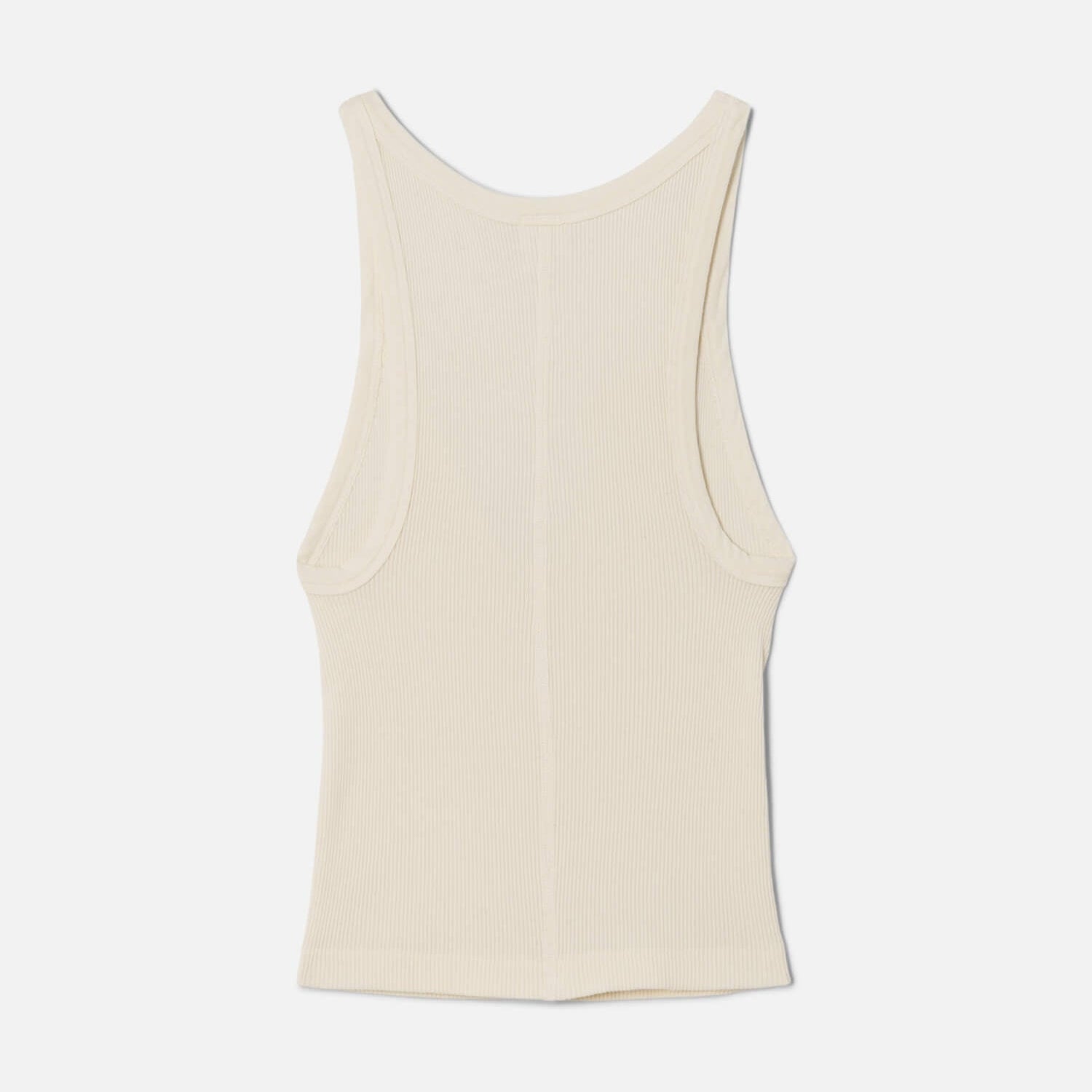 V Cut Ribbed Tank Vintage Ivory
