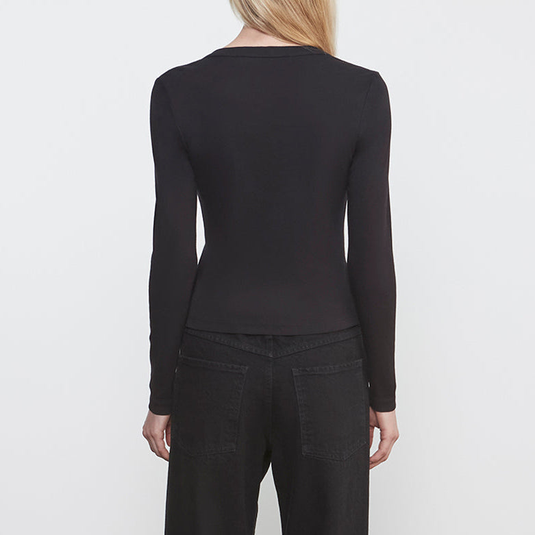 Supima Cotton New Classic V-Neck Cardigan Black