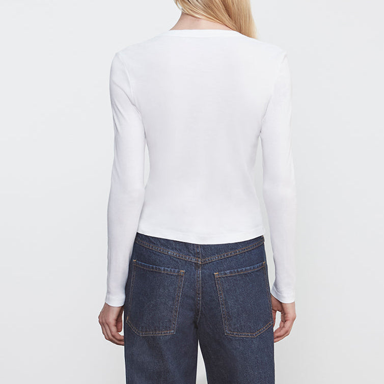 Supima Cotton New Classic V-Neck Cardigan White