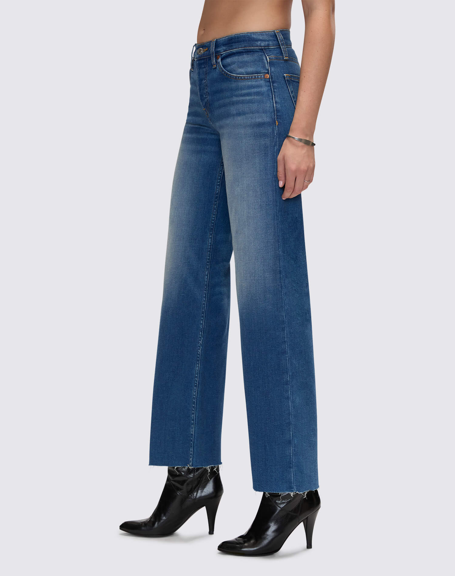 Mid Rise Wide Leg Crop Viper Blue