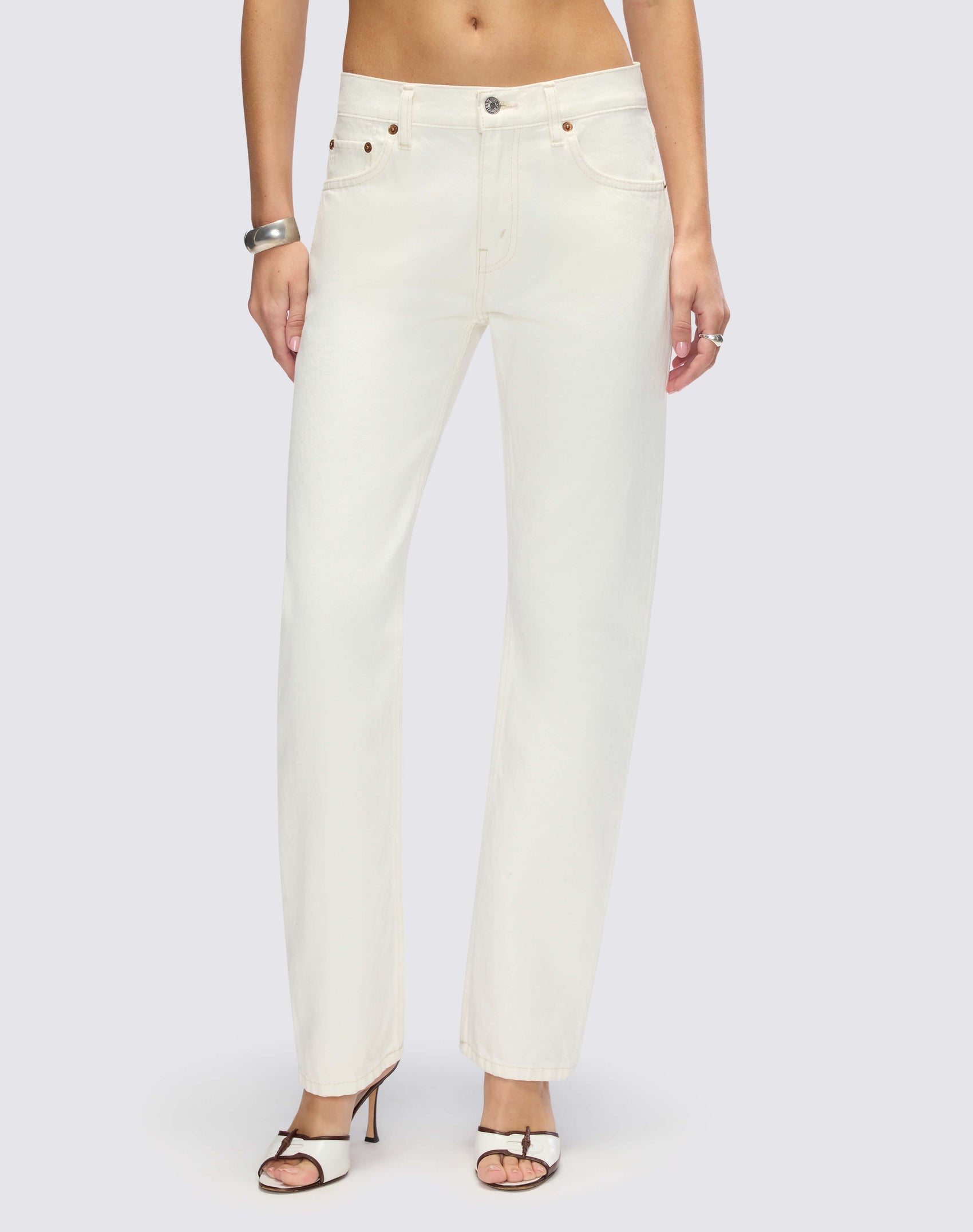 Mid Rise Blondie Crop Crema