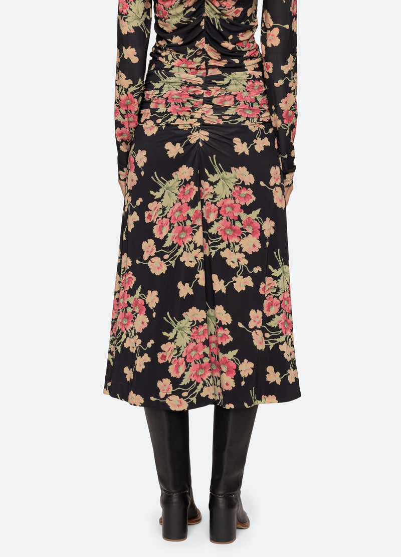 Cornelia Print Midi Skirt Black