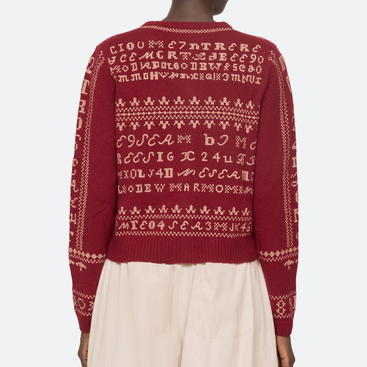 Kit Embroidery Cardigan Burgundy