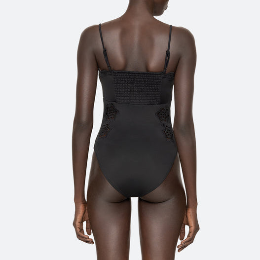 Babette Eyelet One Piece Black