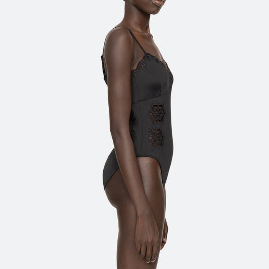 Babette Eyelet One Piece Black