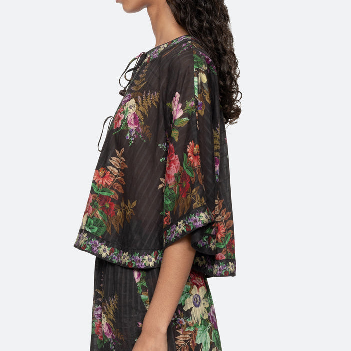 Viktoria Print Tie Front Top Multi