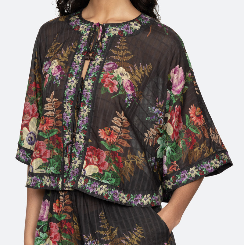 Viktoria Print Tie Front Top Multi