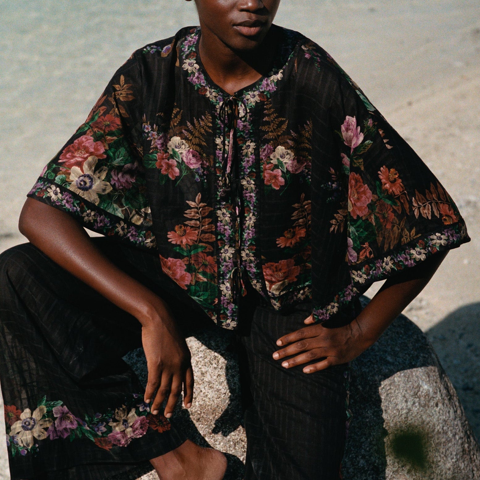 Viktoria Print Tie Front Top Multi