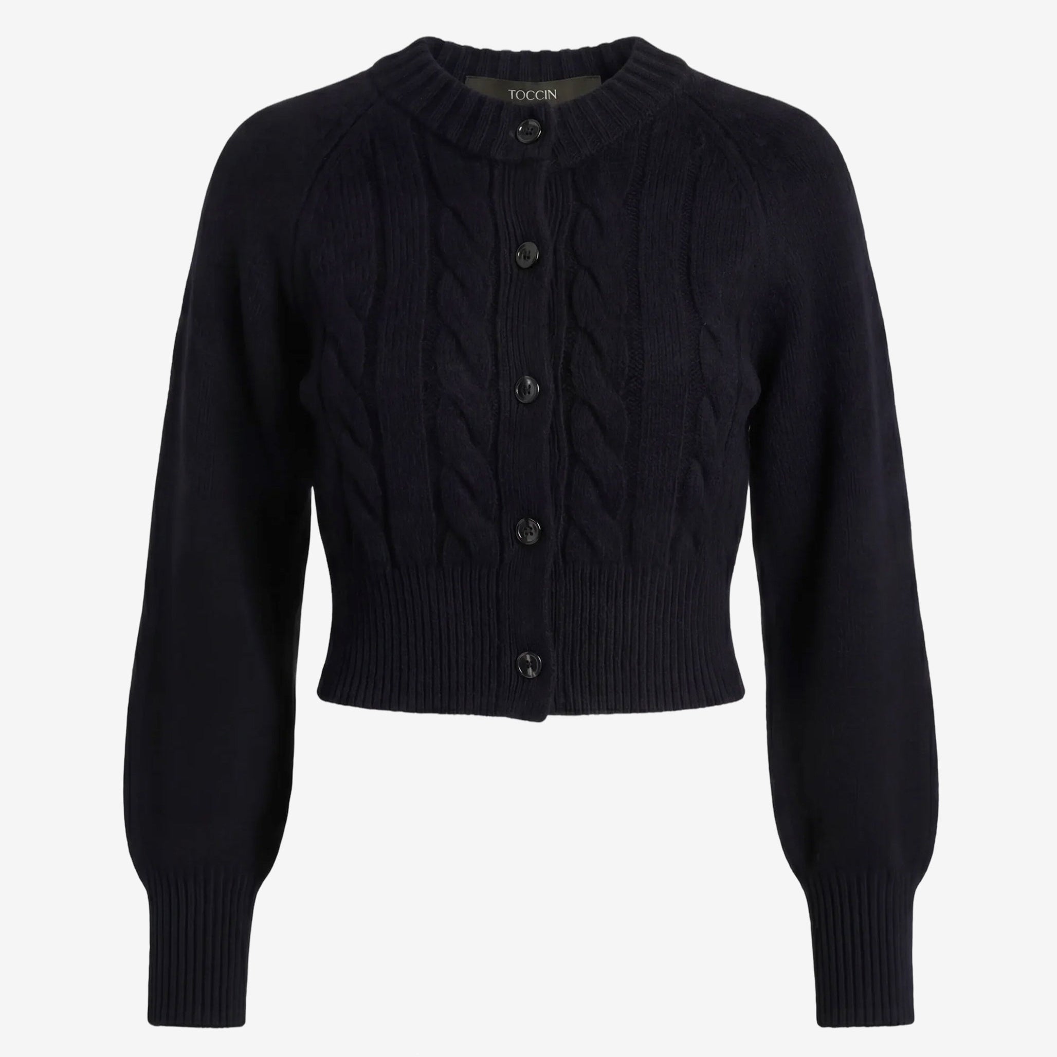 Rita Cable Knit Cardigan Jet