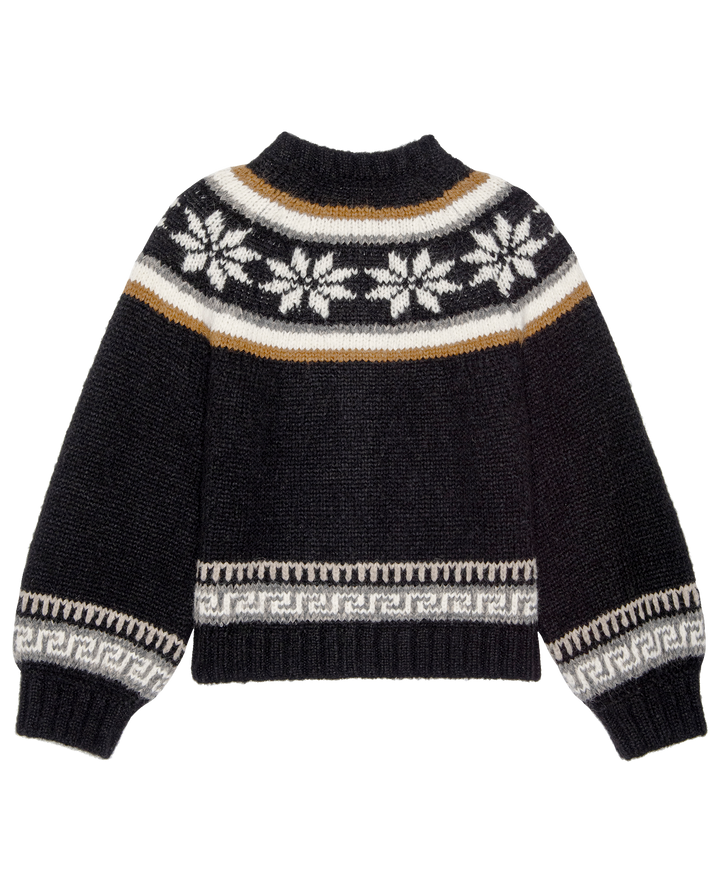 The Snowflake Ice Rink Cardigan Black