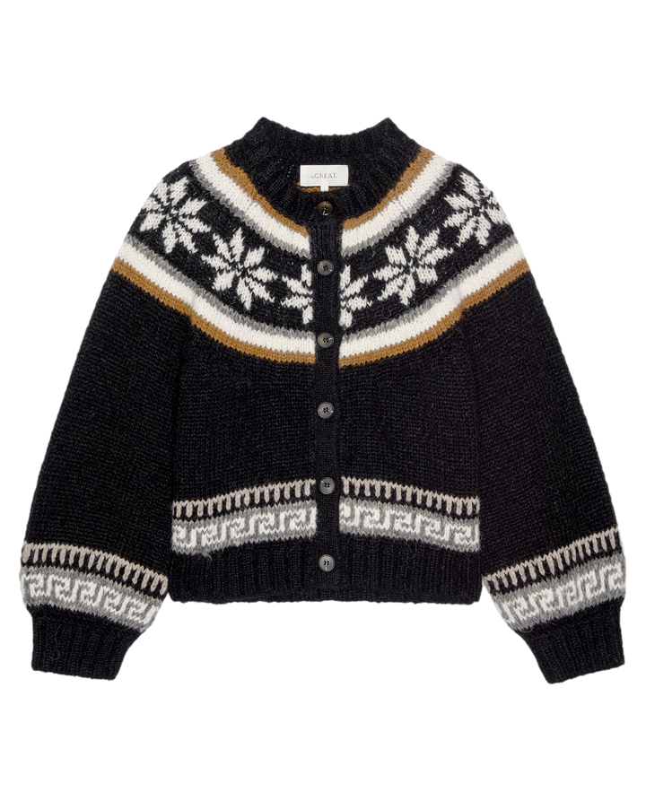 The Snowflake Ice Rink Cardigan Black