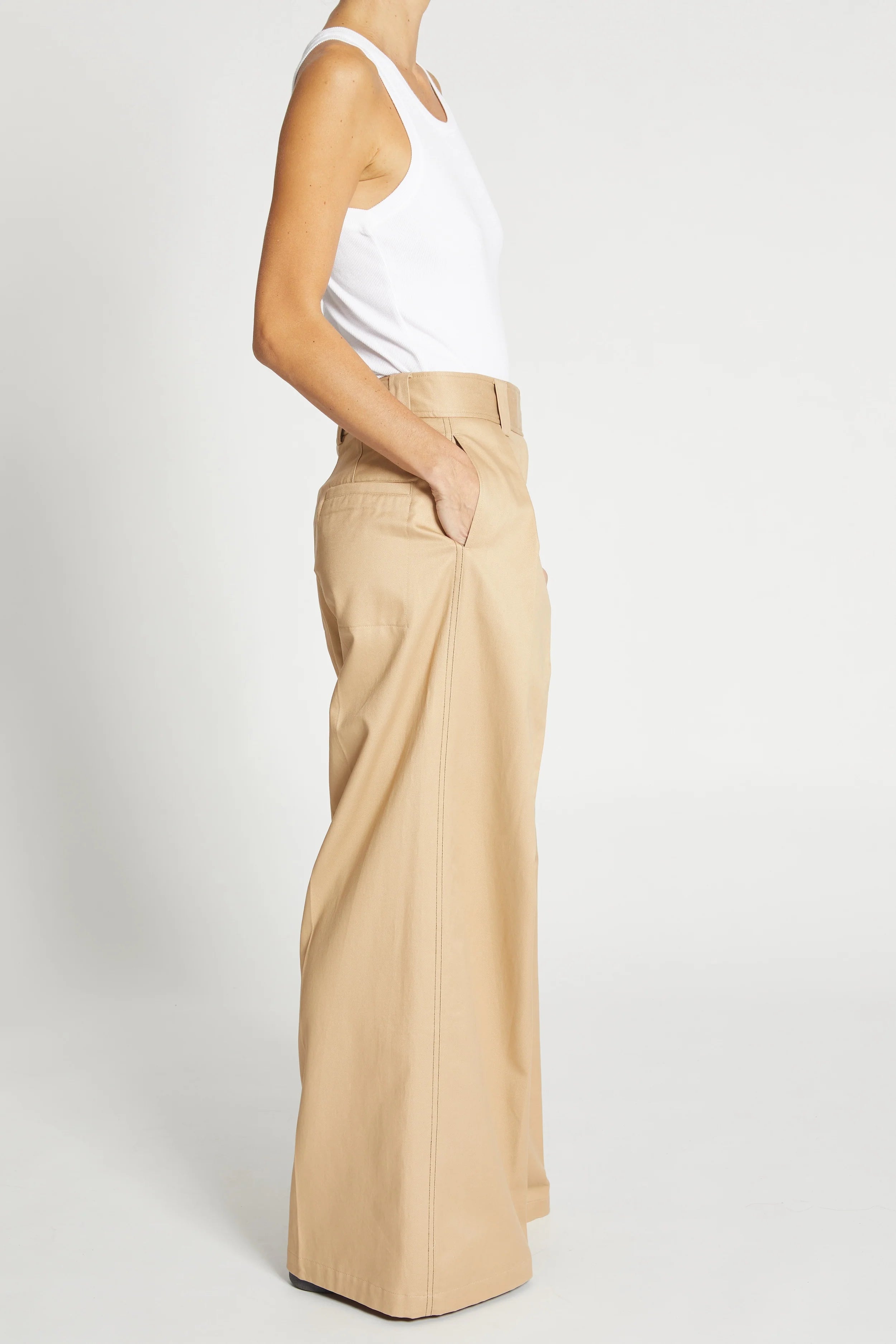 Argo Wideleg Trouser Khaki