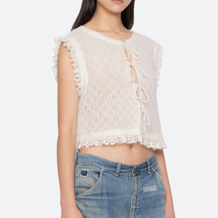 Teagan Knit Vest Cream