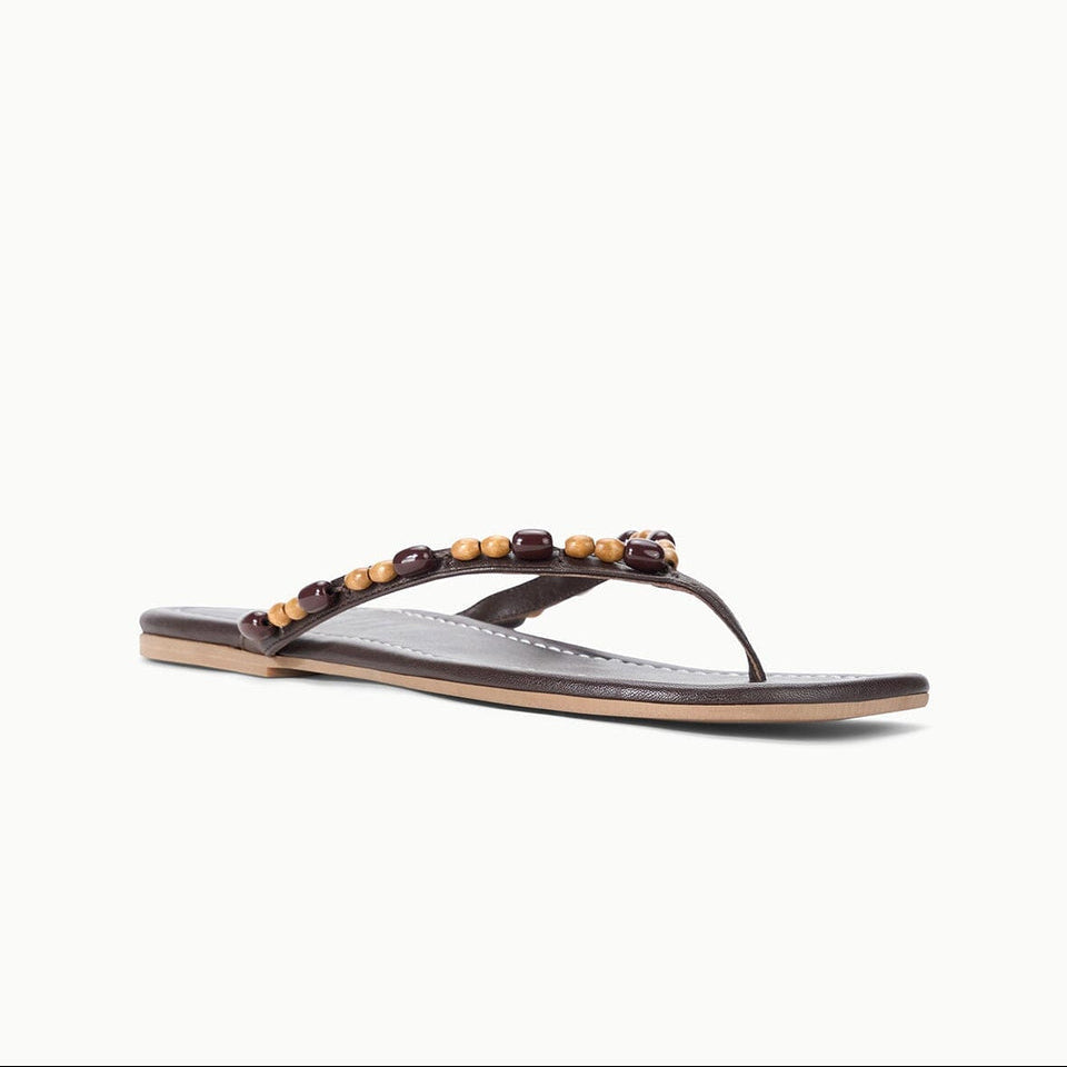 Freja Thong Wood Beads
