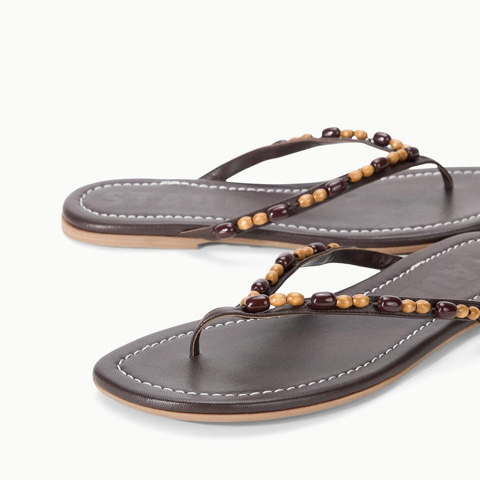 Freja Thong Wood Beads