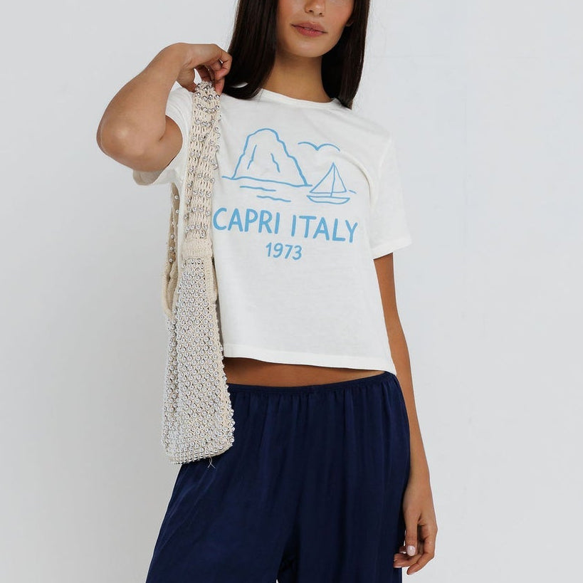 Capri Italy 1973 Tiny Tee Off White