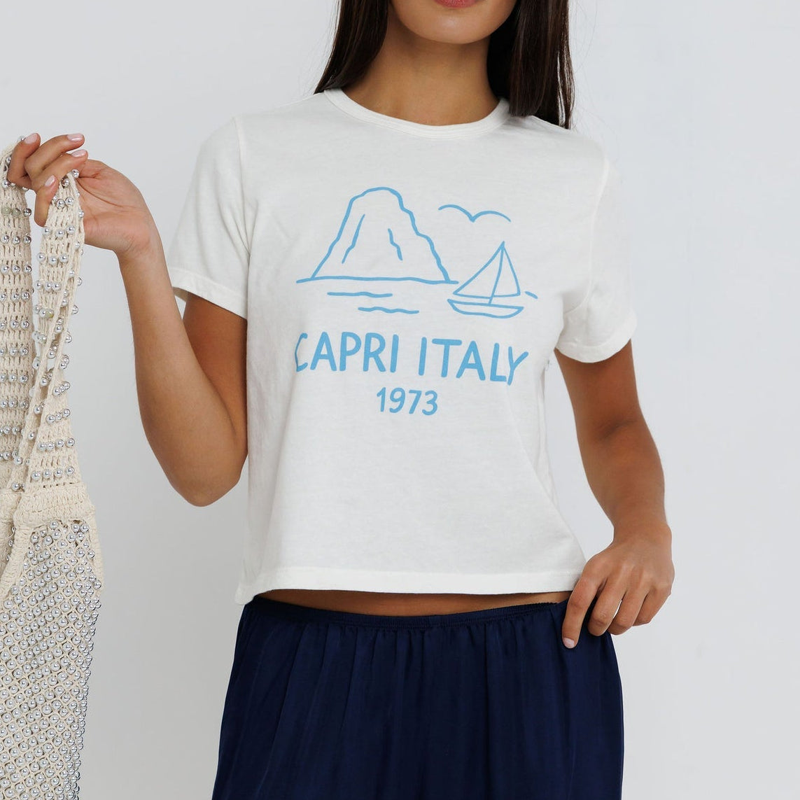 Capri Italy 1973 Tiny Tee Off White