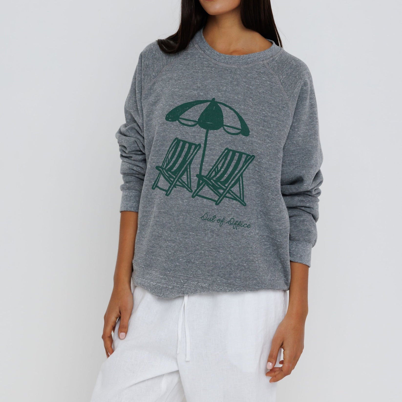 Out Of Office Raglan Sweatshirt Heather Grey
