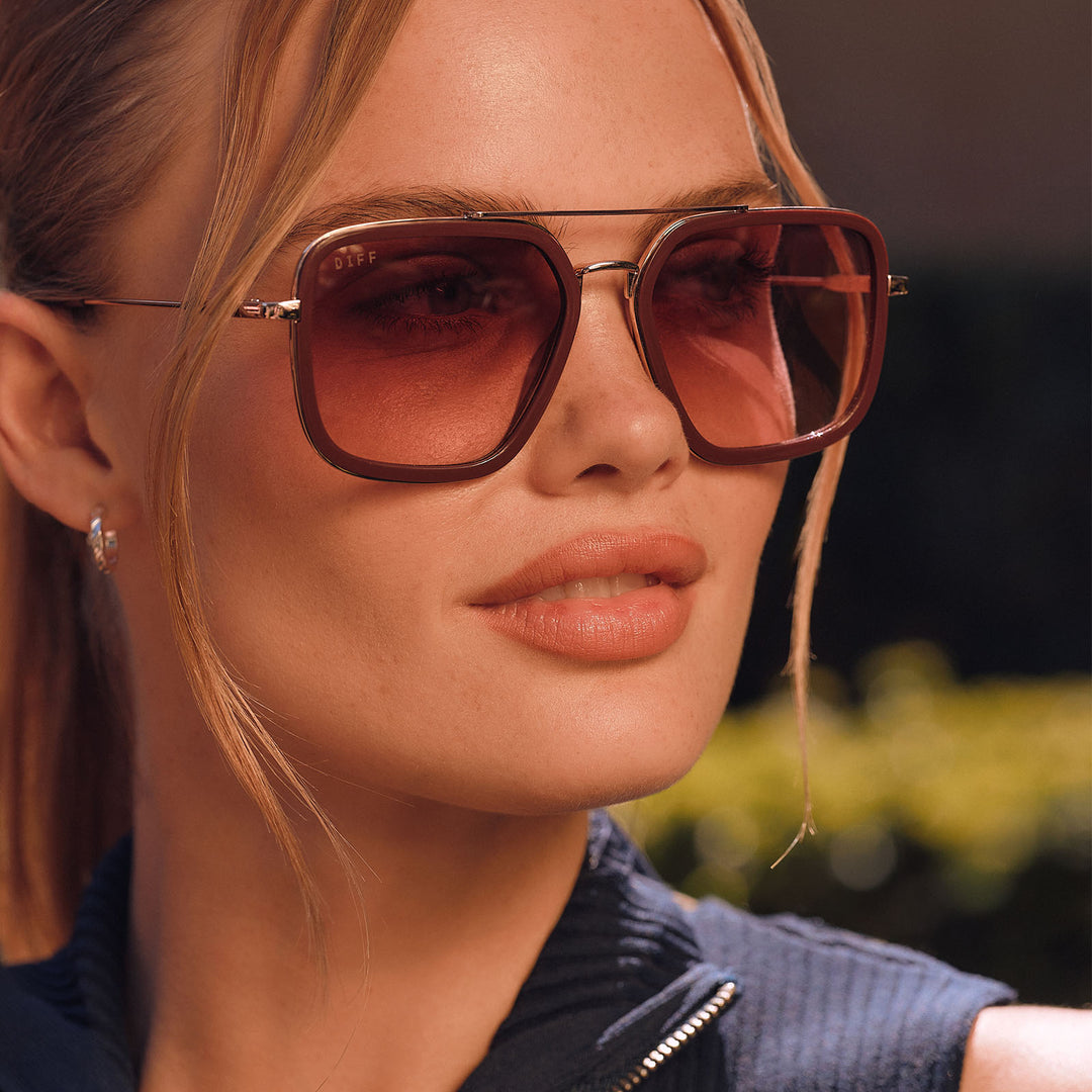 Jordan Rugby Red Burgundy Gradient Sunglasses