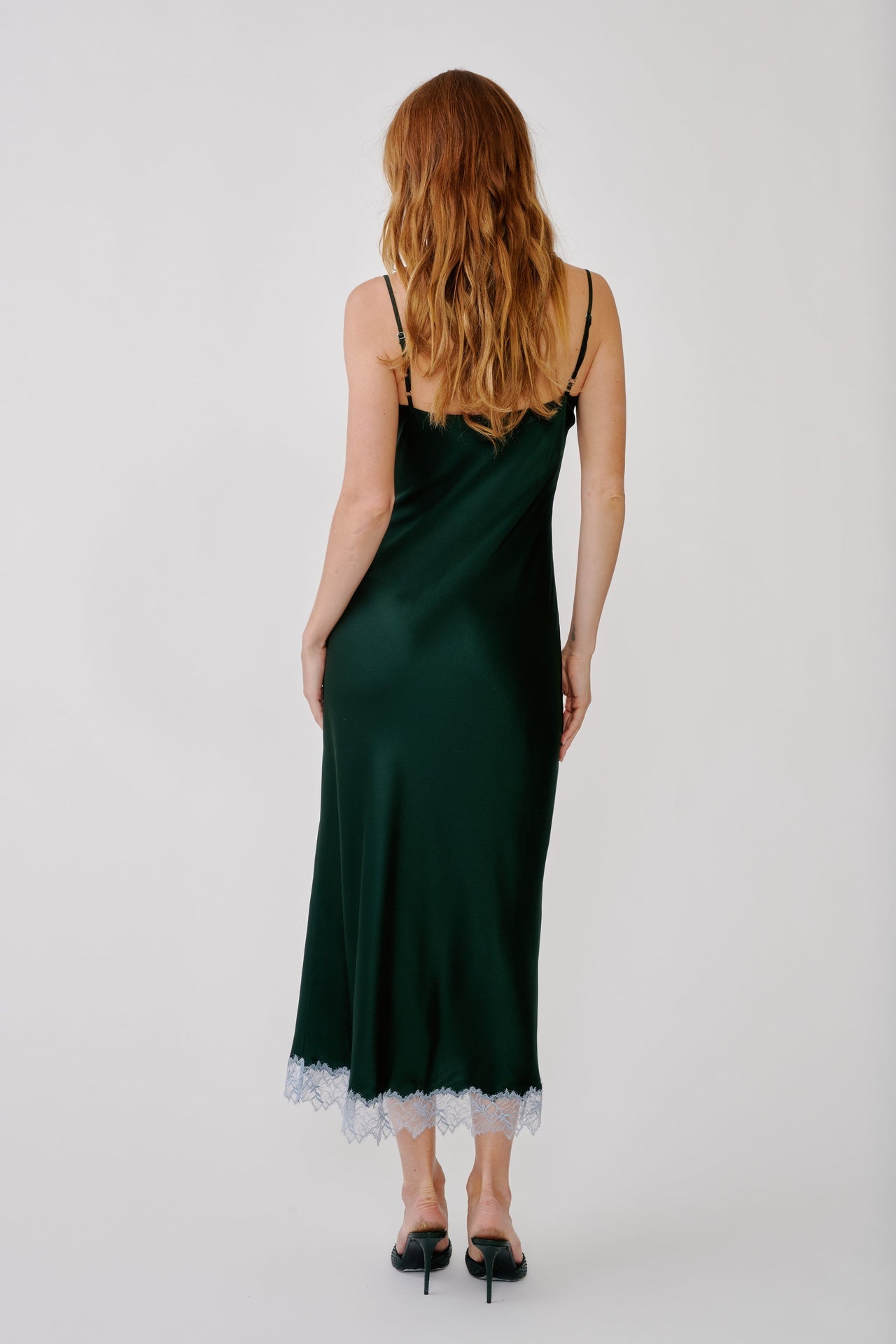 Taylor C V-neck Dress Hunter Green
