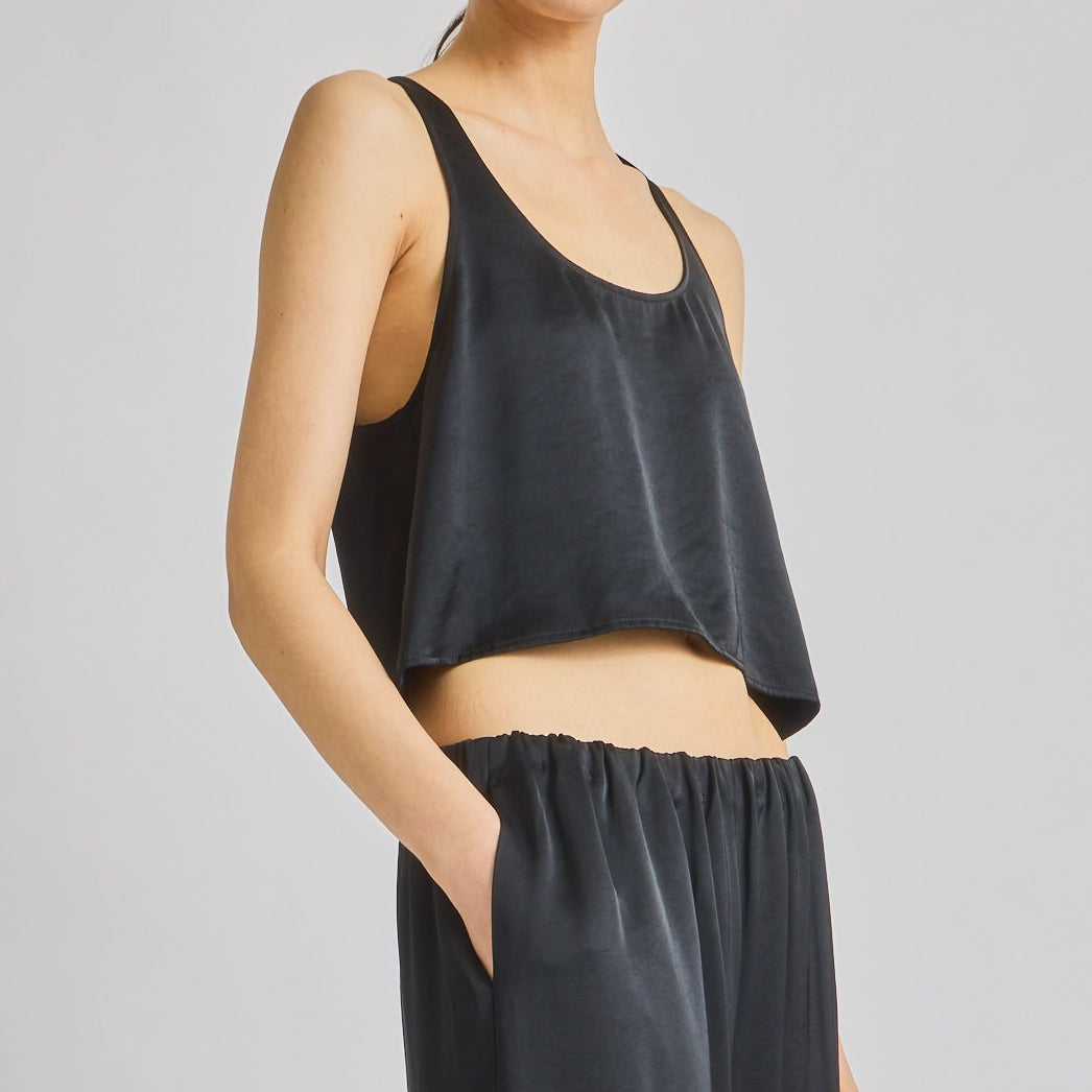 Lodi Cropped Tank Black