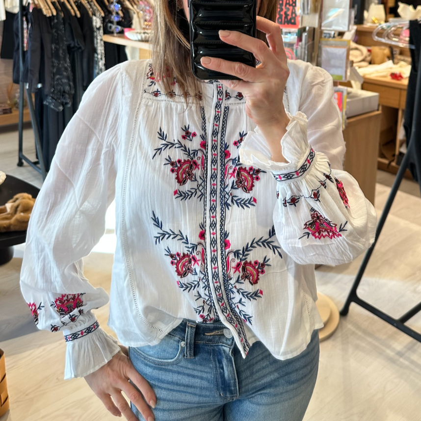 Luanne L/S Top Karina Embroidery