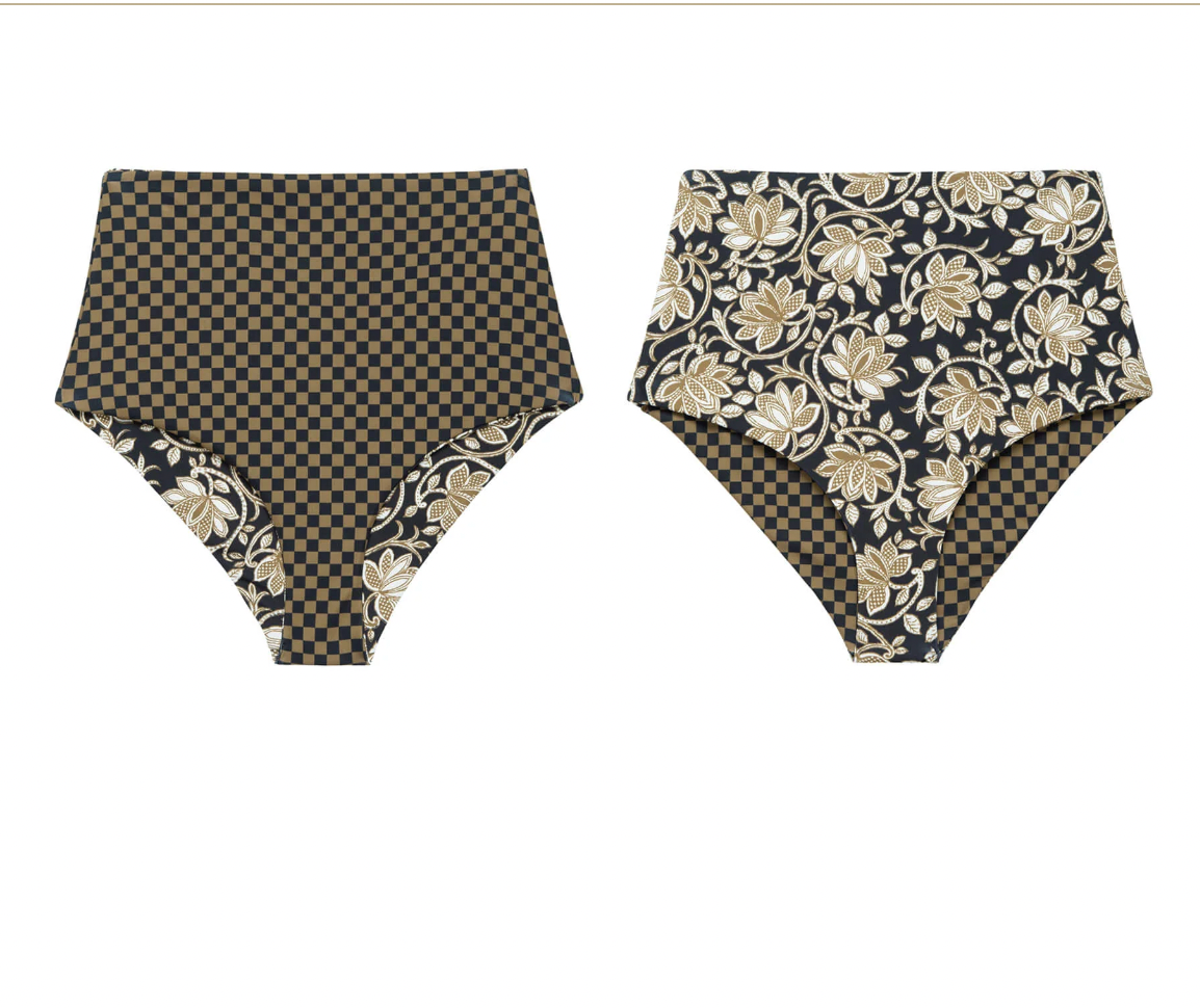 The Reversible Mid Rise Brief Black Oasis Floral