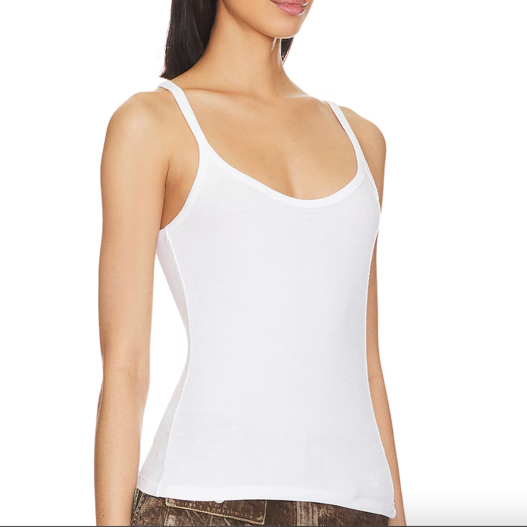 Silk Knit U Tank White