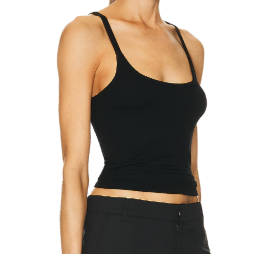 Silk Knit U Tank Black