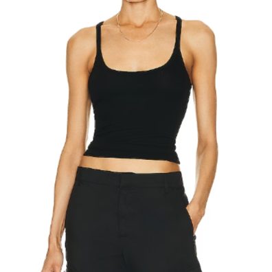 Silk Knit U Tank Black