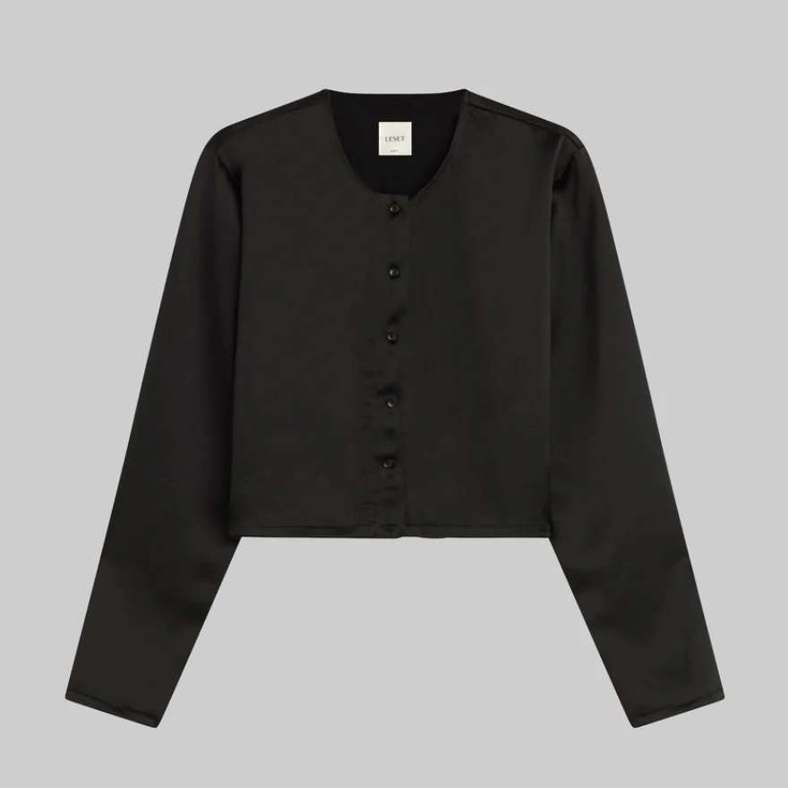 Barb Crew Cardigan Black