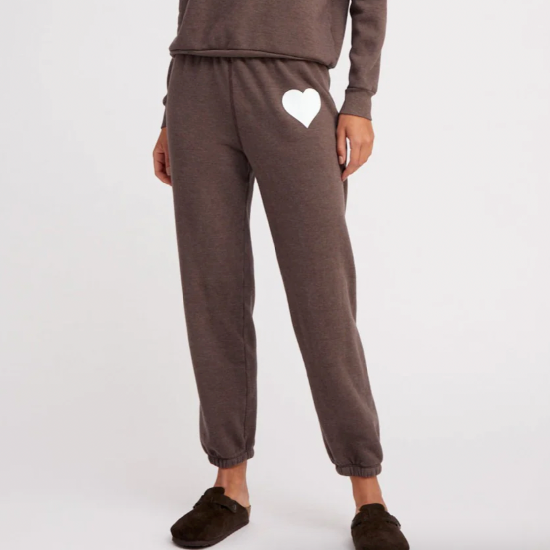 Heart Sweatpant Heathered Brown