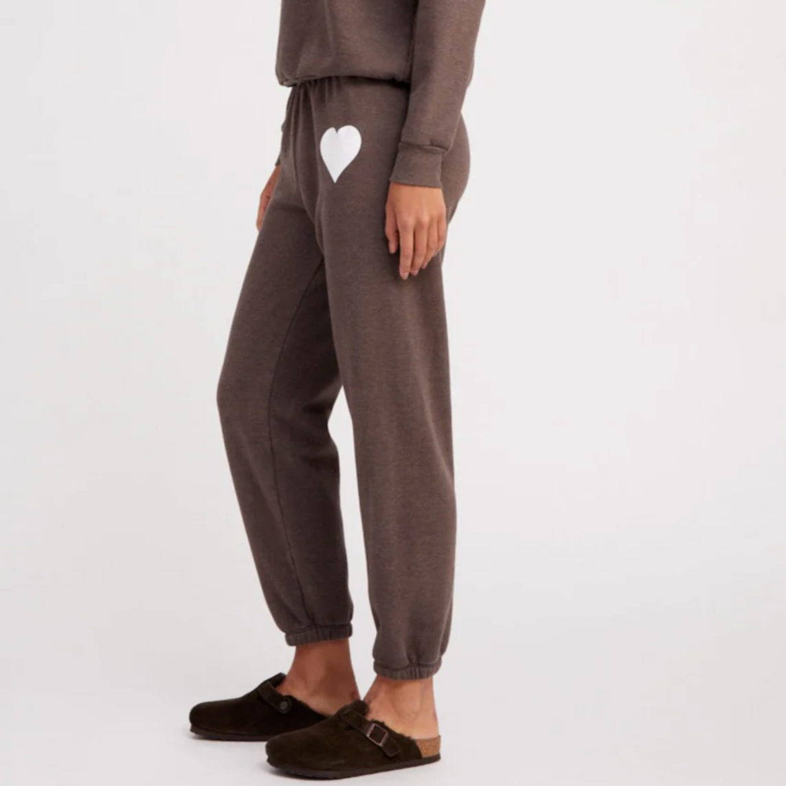 Heart Sweatpant Heathered Brown