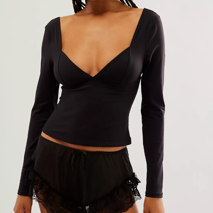 Duo Corset Long Sleeve Black